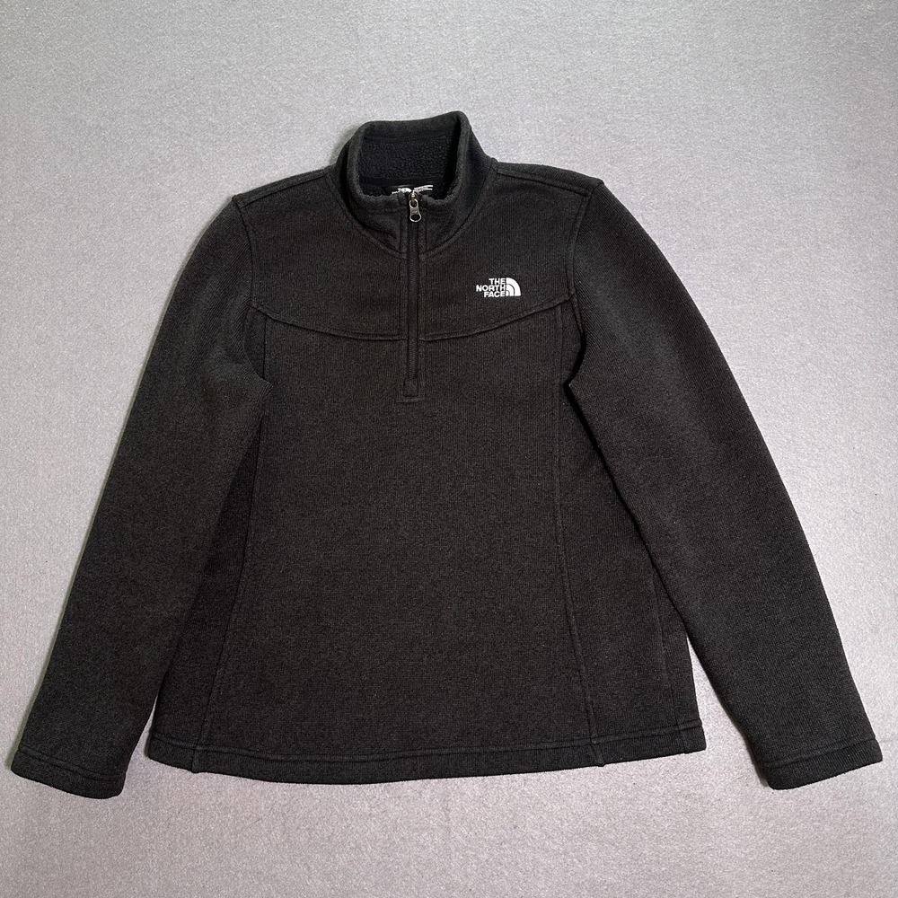 The North Face Pullover Womens Large Black 1/4 Zip Mock Neck Fleece Hiking Top